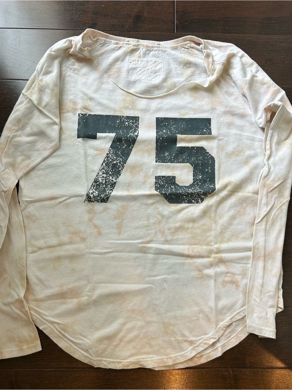 Vintage We the Free Athletic 75 Long Sleeve Tee in Faded Cream